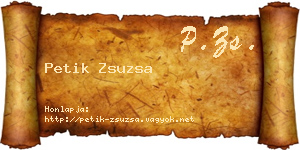 Petik Zsuzsa névjegykártya